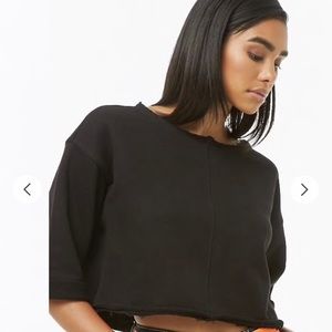 Set of 2 New Cropped French Terry Sweatshirts